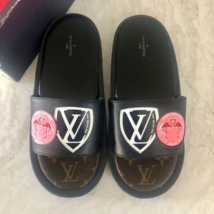 Authentic Louis Vuitton checkpoint slide mules